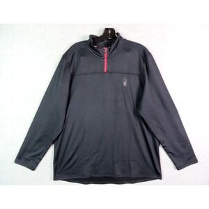 Spyder Mens Jacket L Black 1/4 Zip Long Sleeve‎ Knit Active Running Gym Casual